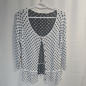 Mosca Black and White Checkered Women's Cardigan